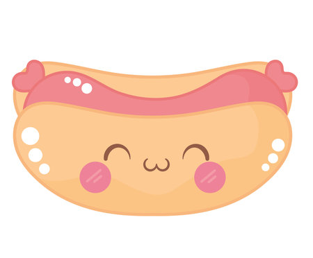 kawaii hot dogのイラスト素材