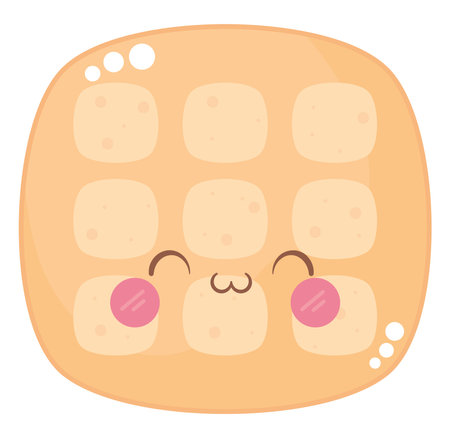 kawaii waffle designのイラスト素材