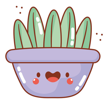 kawaii potted plant illustrationのイラスト素材