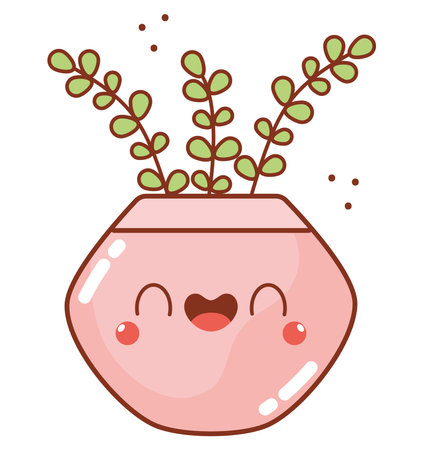 kawaii potted plantのイラスト素材