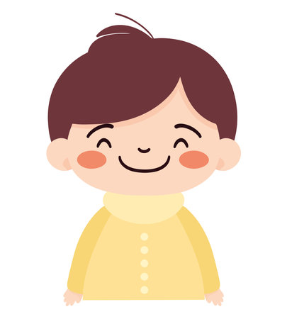 Smiling toddler dressed in shirtのイラスト素材