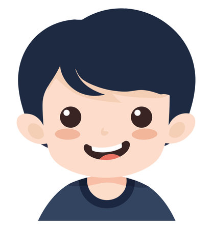 Cheerful boy with cute avatarのイラスト素材