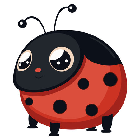 Smiling ladybug cute cartoon characters.のイラスト素材