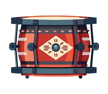 Ancient drummer playing tambourineのイラスト素材