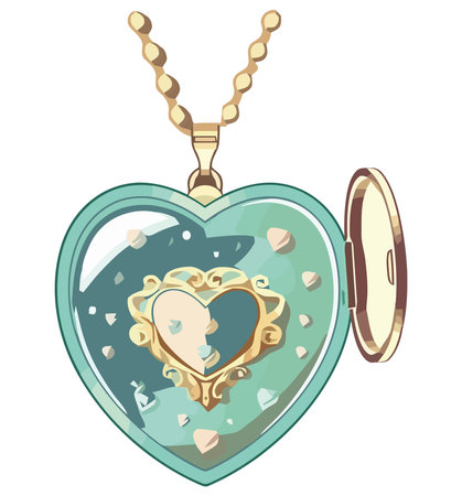 Love symbolized by gold heart shaped jewelryのイラスト素材