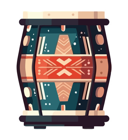 wooden drum kit modernのイラスト素材