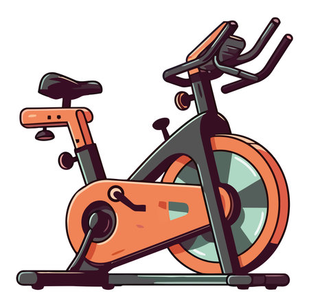 Gym bicycle illustration vectorのイラスト素材