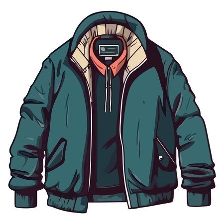 Winter jacket for men with zipper pocketのイラスト素材