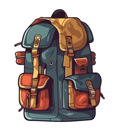 Adventure backpack touristのイラスト素材