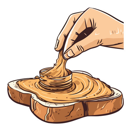 Hand drawn gourmet meal with breadのイラスト素材