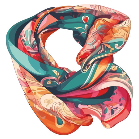 Abstract colored scarf designのイラスト素材