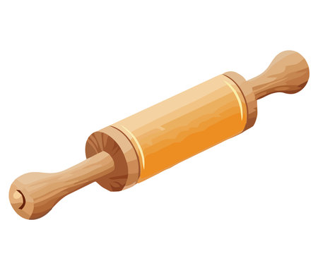 wooden rolling pin isolatedのイラスト素材