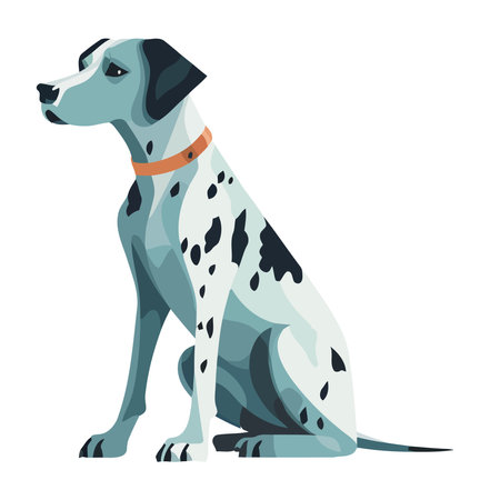 Purebred dog sittingのイラスト素材