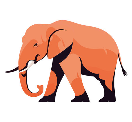 Cute elephant walkingのイラスト素材
