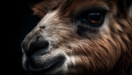 Fluffy alpaca and goat pose for portrait generated by artificial intelligence generated by artificial intelligenceの素材