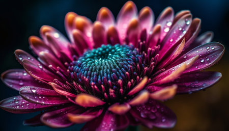 Vibrant gerbera daisy in dewy spring garden generated by artificial intelligence generated by artificial intelligenceの素材