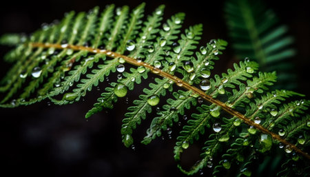 Fresh fronds of ferns adorn the forest floor generated by artificial intelligence generated by artificial intelligenceの素材