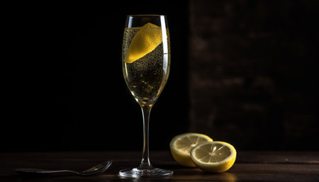 Luxury celebration with fresh wine and champagne generated by artificial intelligenceの素材