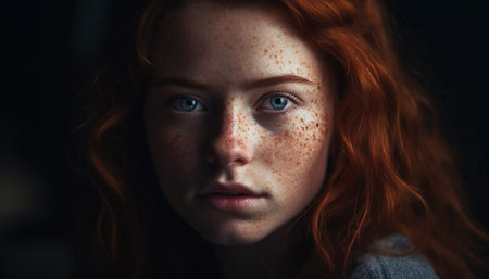 Beautiful young woman exudes confidence and sensuality generated by artificial intelligenceの素材