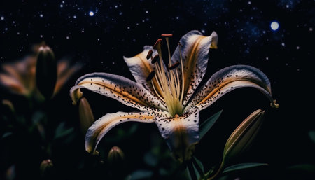 Fresh orchid blossom, beauty in nature elegance generated by artificial intelligenceの素材