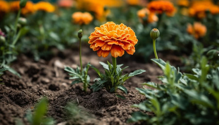 Fresh blossoms bloom in vibrant summer meadow generated by artificial intelligenceの素材