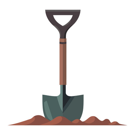 Digging dirt with gardening equipmentのイラスト素材
