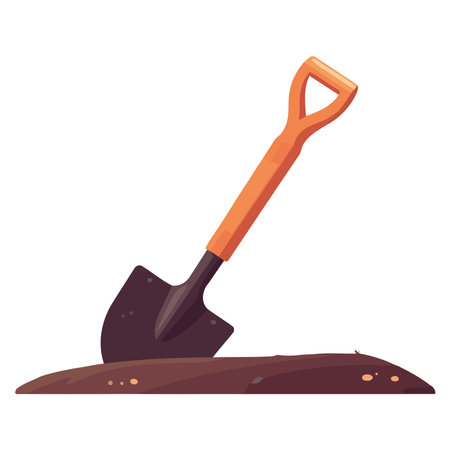 shovel on the dirtのイラスト素材