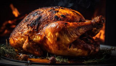 Grilled poultry and meat, cooked to perfection generated by artificial intelligenceの素材