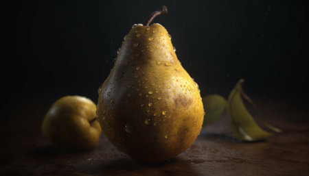 Juicy citrus drop refreshes healthy vegetarian snack generated by artificial intelligenceの素材