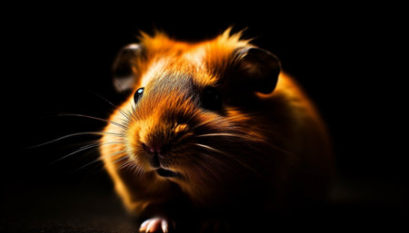 Fluffy guinea pig portrait, cute and small generated by artificial intelligenceの素材