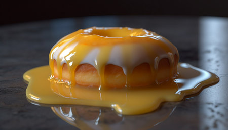 Indulgent cheesecake slice on decorative French crockery generated by artificial intelligenceの素材