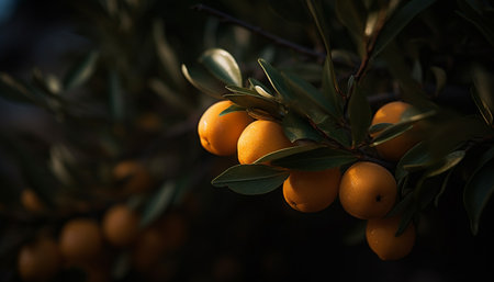 Freshness and sweetness in nature bounty, a citrus fruit delight generated by artificial intelligenceの素材