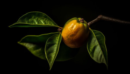 Freshness and green color of organic fruit in nature beauty generated by artificial intelligenceの素材