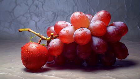 Freshness of ripe fruit, nature gourmet snack, juicy berry refreshment generated by artificial intelligenceの素材