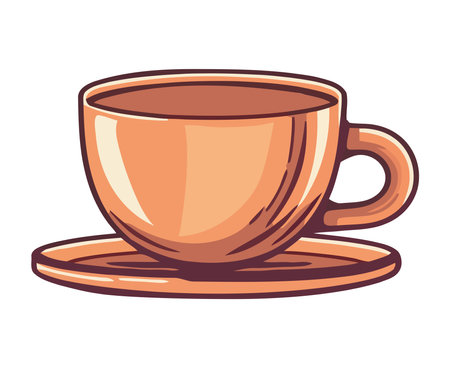 Coffee mug with saucerのイラスト素材