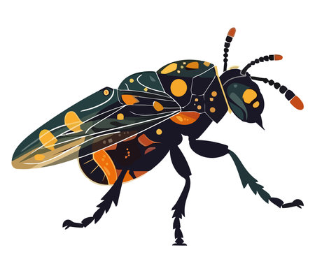 Small flying beeのイラスト素材