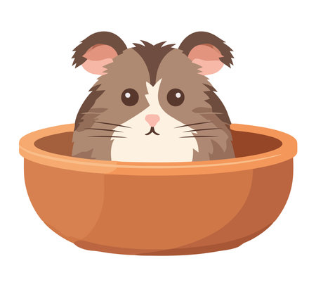 mouse sitting on red bowlのイラスト素材