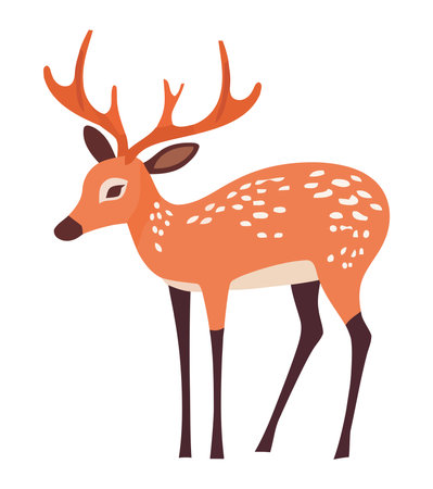 Cute deer standing designのイラスト素材