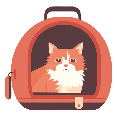 kitten travel with luggageのイラスト素材