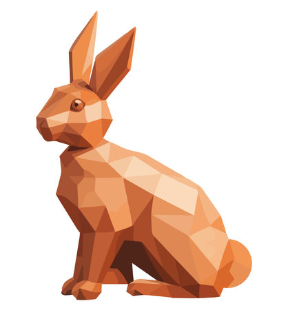 wooden rabbit sittingのイラスト素材
