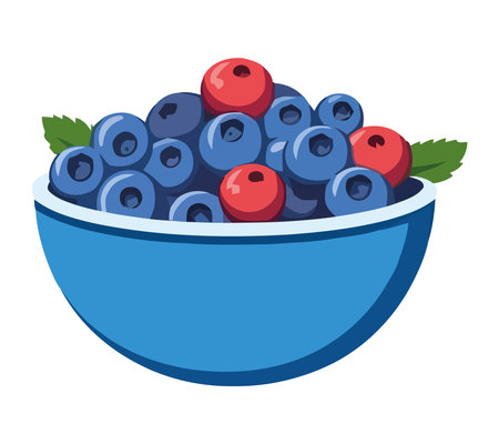 Blueberry bowl of ripeのイラスト素材