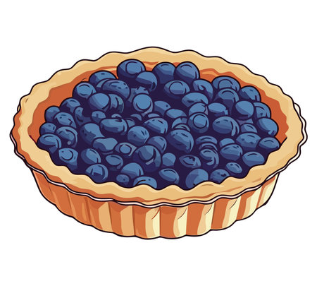Handmade blueberry muffin with fresh berryのイラスト素材