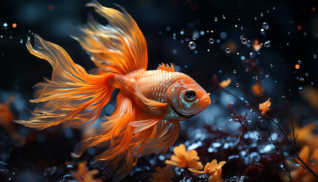 Underwater motion reveals the beauty of aquatic animals in nature generated by artificial intelligenceの素材