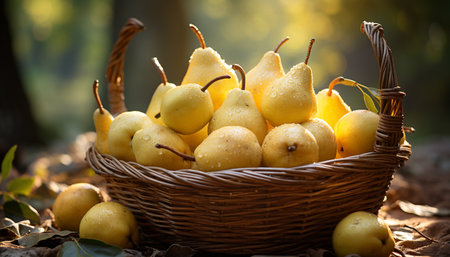 Freshness of nature bounty: ripe fruit, healthy eating, organic harvest generated by artificial intelligenceの素材