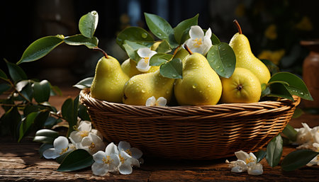 Freshness and nature in a close up of ripe, organic apples generated by artificial intelligenceの素材