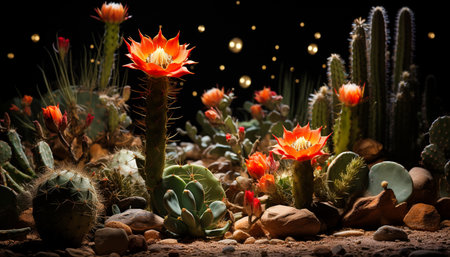 A vibrant flower head blossoms in a tropical climate outdoors generated by artificial intelligenceの素材