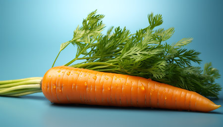 Fresh, healthy vegetarian meal carrot, parsley, dill, and salad generated by artificial intelligenceの素材