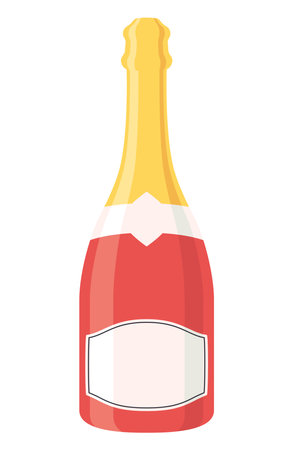 champagne bottle redのイラスト素材