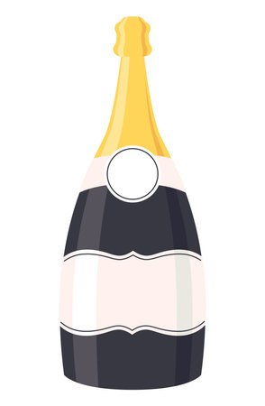 champagne bottle black designのイラスト素材