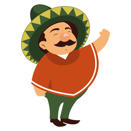 mexican man illustrationのイラスト素材